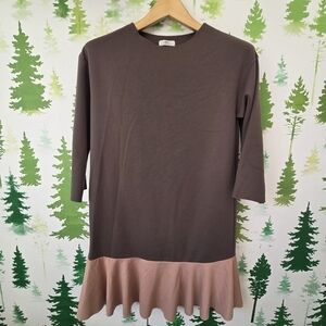 Long Sleeve Brown Dress
